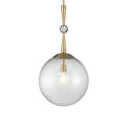 Minka Lavery Populuxe 13.75in 1-Light Pendant | Mid-Century Oxidized Aged Brass Steel and Clear Glass | Kitchen Island & Dining Room | Model 1338-923