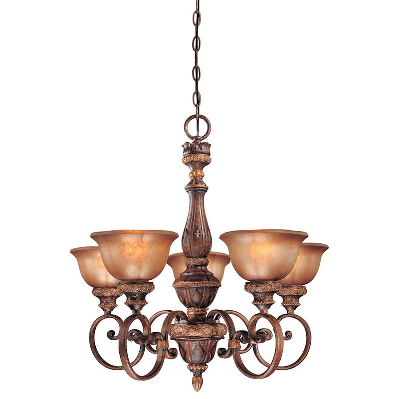 Minka Lavery Illuminati 28in 5-Light Chandelier | Traditional Illuminati Bronze | Dining Room & Living Room | 28 x 28 x 28 in | Model 1355-177