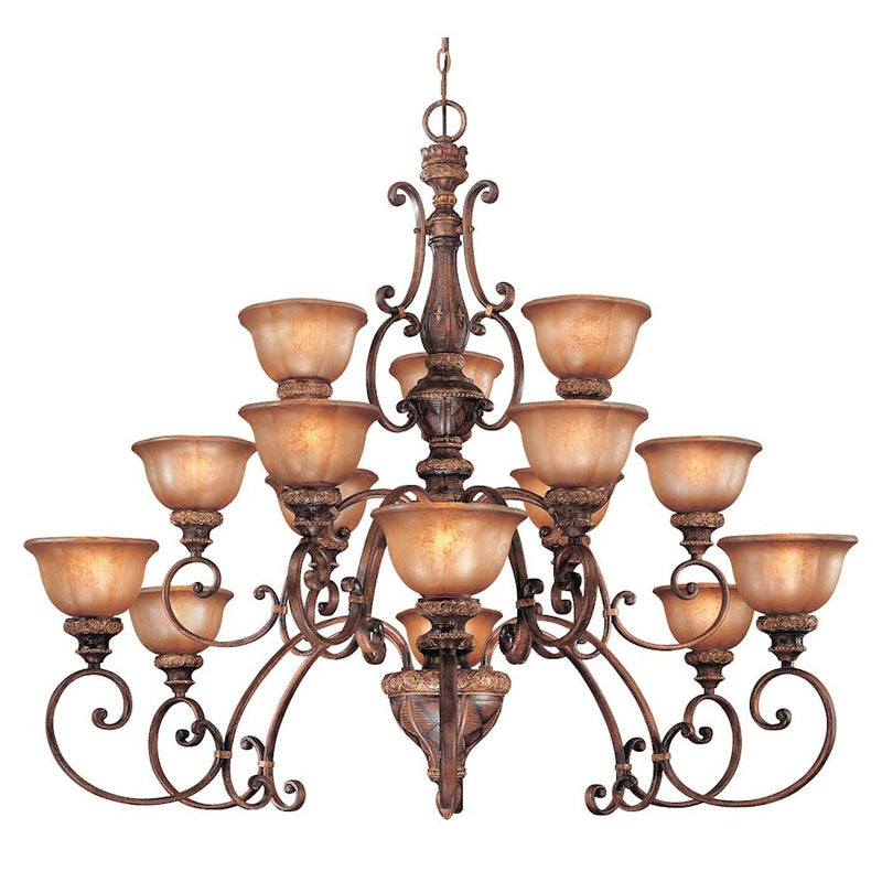 Minka Lavery Illuminati 52in 15-Light Chandelier | Traditional Illuminati Bronze | Dining Room & Living Room | 52 x 52 x 43 in | Model 1359-177