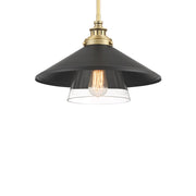 Minka Lavery Segan 15in 1-Light Mini Pendant | Coal & Soft Brass Metal and Glass | Kitchen Island & Breakfast Bar | 15 x 15 x 10 in | Model 1405-758