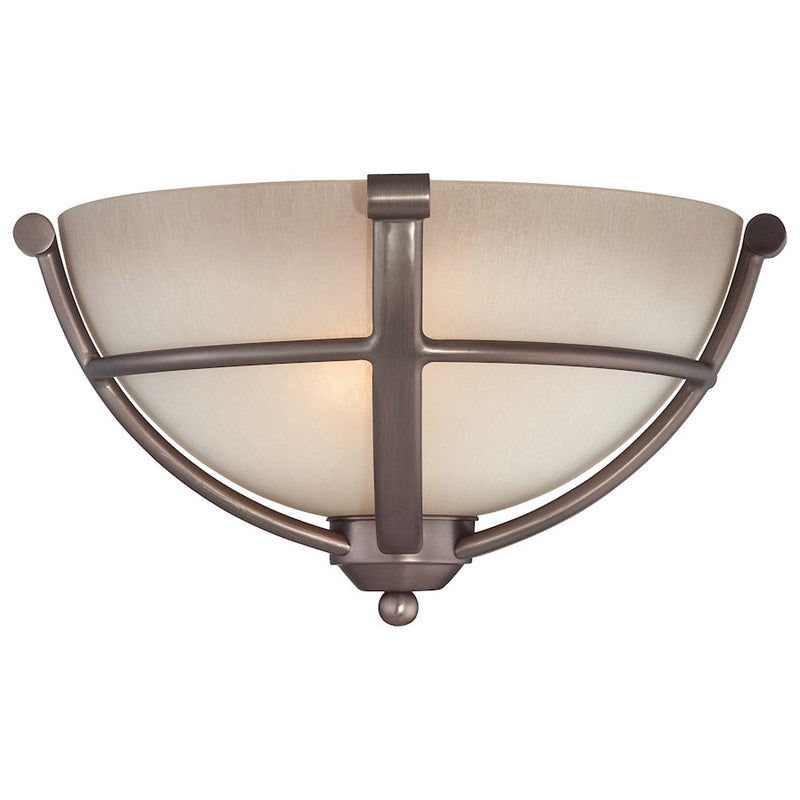 Minka Lavery Paradox 13in 2-Light Wall Sconce | Transitional Harvard Court Bronze | Hallway & Bedroom Accent | 13 x 6 x 7 in | Model 1420-281