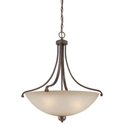 Minka Lavery Paradox 25in 4-Light Pendant | Transitional Harvard Court Bronze Plated | Dining Room & Living Room | 25 x 25 x 28 in | Model 1422-281