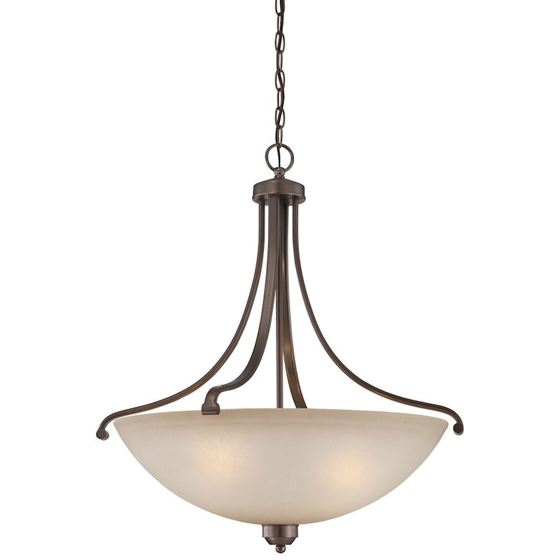 Minka Lavery Paradox 25in 4-Light Pendant | Transitional Harvard Court Bronze Plated | Dining Room & Living Room | 25 x 25 x 28 in | Model 1422-281