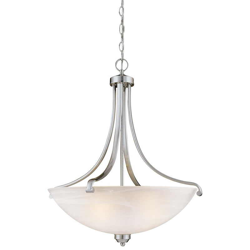 Minka Lavery Paradox 25in 4-Light Pendant | Transitional Brushed Nickel | Kitchen Island & Dining Room | 25 x 25 x 28 in | Model 1422-84