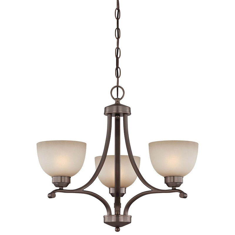 Minka Lavery Paradox 23in 3-Light Mini Chandelier | Transitional Harvard Court Bronze Plated | Dining Room & Breakfast Nook | Model 1423-281