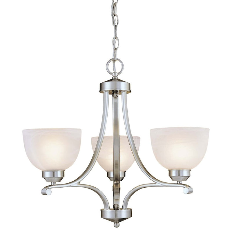Minka Lavery Paradox 3-Light Mini Chandelier | Brushed Nickel Steel | Dining Room & Kitchen Island | 23 x 23 x 20 in | Model 1423-84