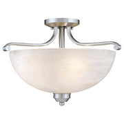 Minka Lavery Paradox 17in 3-Light Semi Flush Mount | Transitional Brushed Nickel | Bedroom & Hallway | 17 x 17 x 12 in | Model 1424-84