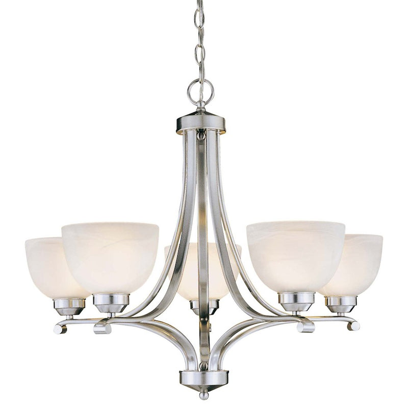 Minka Lavery Paradox 27in 5-Light Chandelier | Transitional Brushed Nickel Finish | Dining Room & Living Room | 27 x 27 x 24 in | Model 1425-84