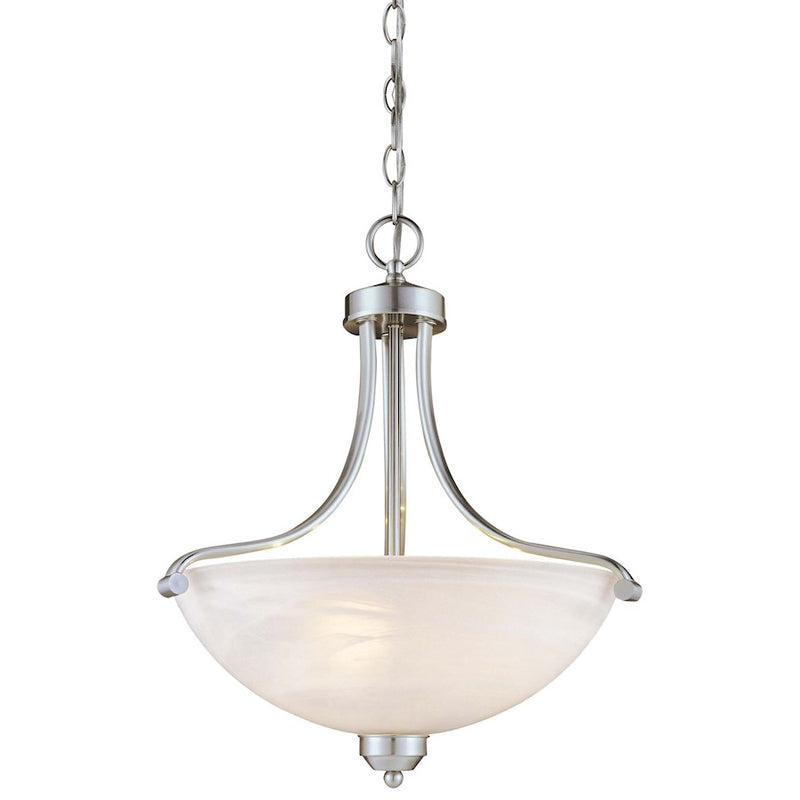 Minka Lavery Paradox 18in 3-Light Pendant | Transitional Brushed Nickel | Kitchen Island & Dining Room | 18 x 18 x 20 in | Model 1426-84