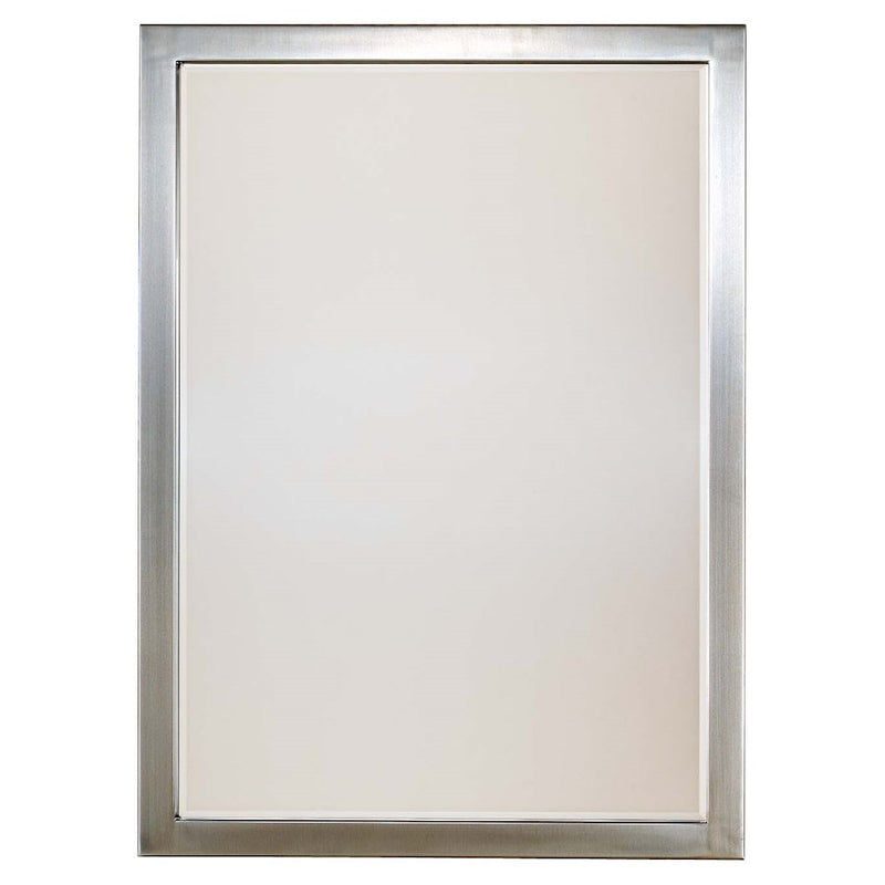 Minka Lavery Paradox 24x33in Beveled Wall Mirror | Brushed Nickel Frame | Entryway & Powder Room Accent | 24 x 1.5 x 33 in | Model 1430-84