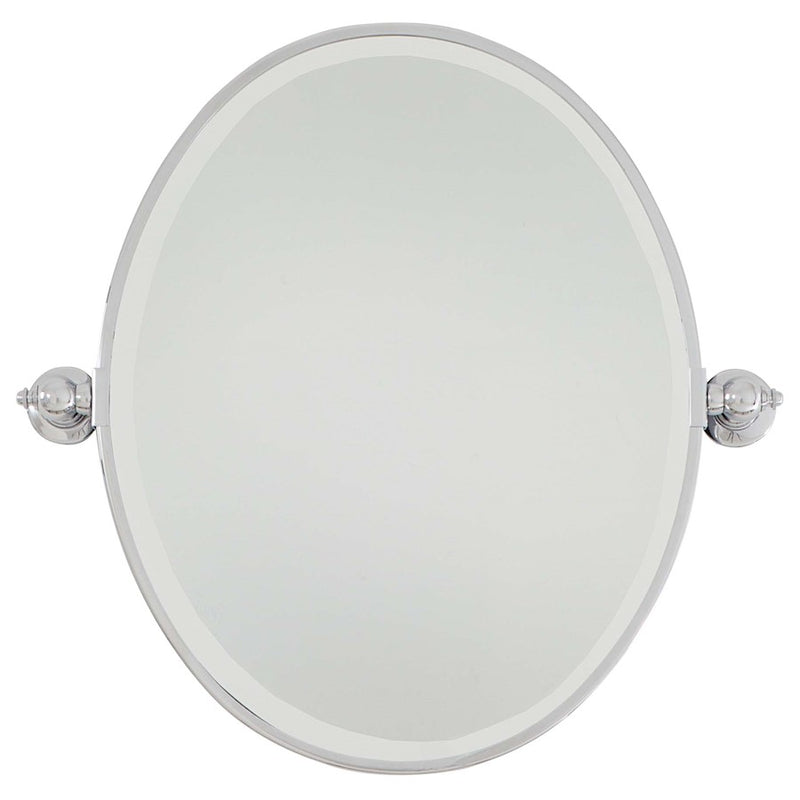 Minka Lavery 20x24in Beveled Oval Wall Mirror | Chrome Traditional | Bathroom & Powder Room Mirror | 20 x 3 x 24 in | Model 1431-77