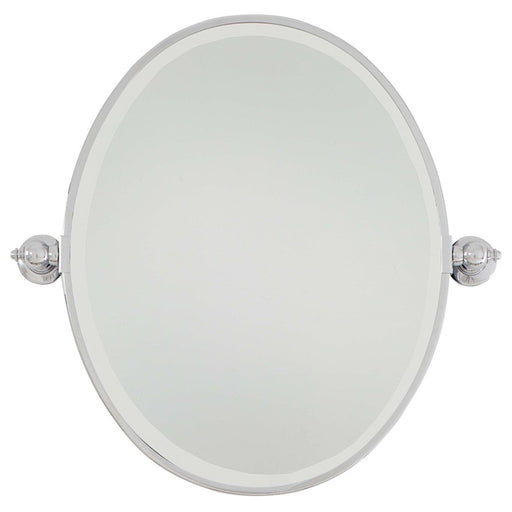 Minka Lavery 20x24in Beveled Oval Wall Mirror | Chrome Traditional | Bathroom & Powder Room Mirror | 20 x 3 x 24 in | Model 1431-77