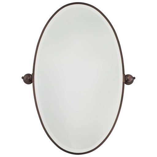 Minka Lavery XL Oval Mirror, Beveled | Dark Brushed Bronze Plated | Entryway & Powder Room Accent | 27 x 36 in | Model 1432-267