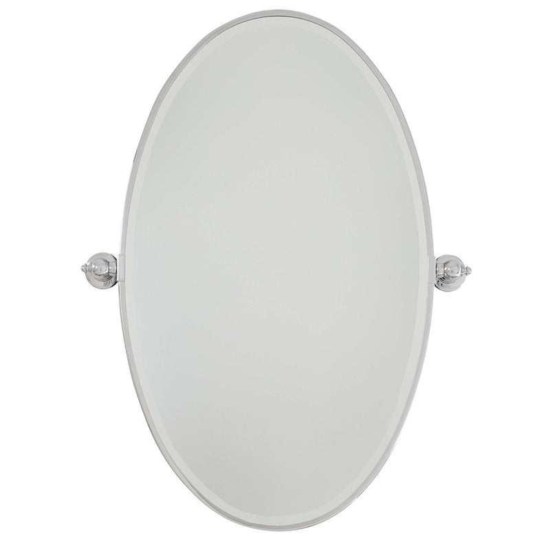 Minka Lavery XL Oval Beveled Mirror | Chrome Metal Frame | Bathroom Vanity & Powder Room Wall Mirror | 27 x 4 x 36 in | Model 1432-77