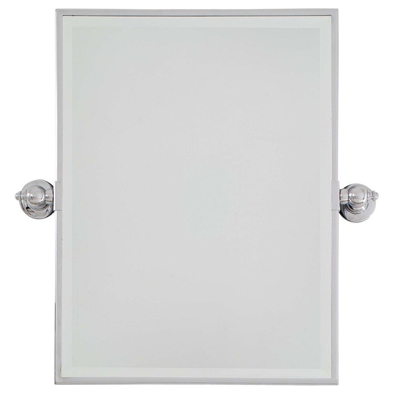Minka Lavery Rectangle Beveled Mirror | Chrome Metal Frame | Bathroom & Powder Room Vanity | 18 x 24 in, Wall Mount | Model 1440-77