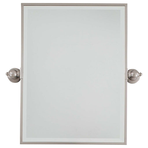 Minka Lavery Rectangle Beveled Mirror | Brushed Nickel Metal Frame | Bathroom & Powder Room Vanity | 18 x 24 in, Wall Mount | Model 1440-84
