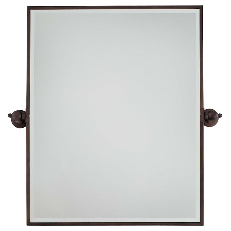 Minka Laver XL Rectangle Beveled Mirror | Brushed Bronze Plated Frame | Bathroom & Entryway Wall Mirror | 30 x 30 x 4 in | Model 1441-267