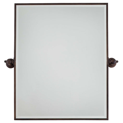 Minka Laver XL Rectangle Beveled Mirror | Brushed Bronze Plated Frame | Bathroom & Entryway Wall Mirror | 30 x 30 x 4 in | Model 1441-267
