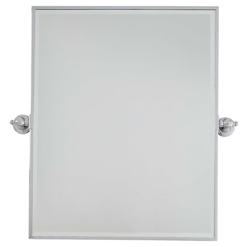 Minka Laver XL 30in Rectangle Wall Mirror | Beveled Chrome Frame | Bathroom & Powder Room | 29.5 x 30.25 x 3.75 in | Model 1441-77