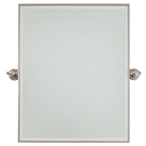 Minka Lavery XL Rectangle Mirror | Brushed Nickel Metal Frame | Bathroom Vanity & Powder Room Wall Mirror | 30 x 4 x 30 in | Model 1441-84