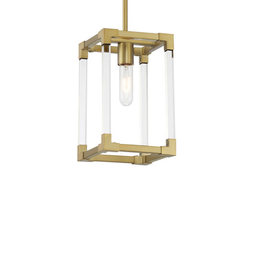 Minka Lavery Oro District 1 Light Mini Pendant, Soft Brass/Clear - 1456-695