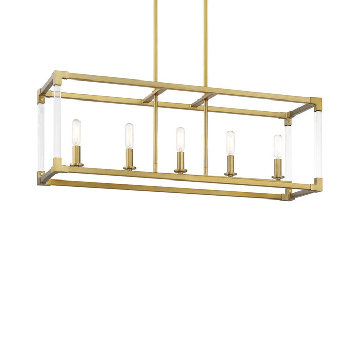 Minka Lavery Oro District 5 Light Island Light, Soft Brass/Clear - 1459-695