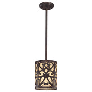 Minka Lavery Nanti 8in 1-Light Mini Pendant | Traditional Iron Oxide and Vanilla Glass | Kitchen Island Accent | 8 x 8 x 11 in | Model 1491-357