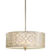Minka Lavery Nanti 20in 3-Light Pendant | Transitional Nanti Champagne Silver and Etched Vanilla Glass | Kitchen Island & Dining Room | Model 1494-252