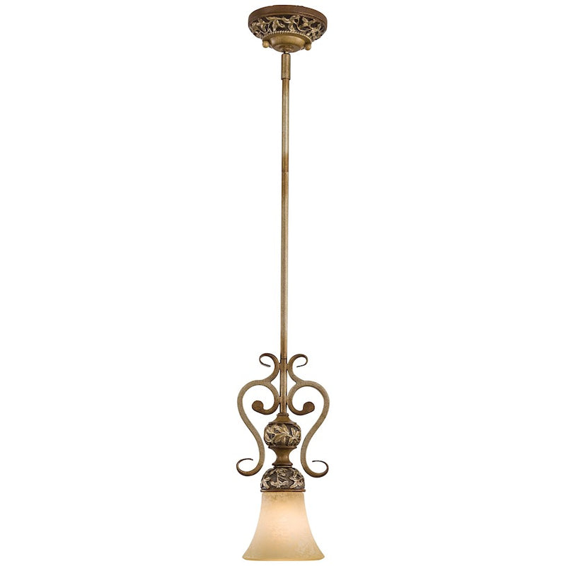 Minka Lavery Salon Grand 6in 1-Light Mini Pendant | Traditional Florence Patina | Kitchen Island & Dining Room | 6 x 13 in | Model 1561-477