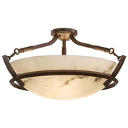 Minka Lavery Calavera 23in 3-Light Semi Flush Mount | Transitional Nutmeg Finish with Stone Accents | Living Room & Dining Room | Model 1687-14