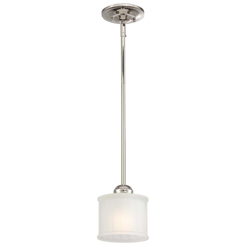 Minka Lavery 1730 Series 1-Light Mini Pendant | Transitional Polished Nickel and Clear Glass | Kitchen Island & Dining Room Accent | Model 1731-613