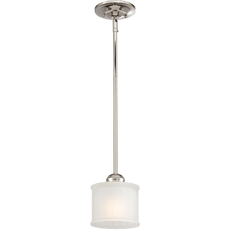 Minka Lavery 1730 Series 8in 1-Light Mini Pendant | Transitional Polished Nickel | Kitchen Island & Dining Room | 8 x 14 x 6 in | Model 1731-613-PL