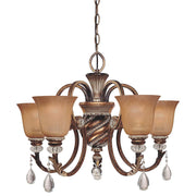 Minka Lavery Aston Court 27in 5-Light Chandelier | Traditional Aston Court Bronze and Clear Glass | Dining Room & Living Room | Model 174-206