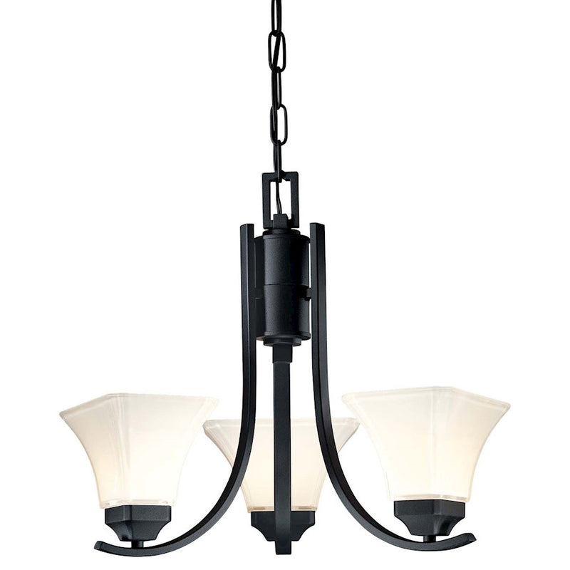 Minka Lavery Agilis 20in 3-Light Chandelier | Contemporary Black | Dining Room & Living Room | 20 x 20 x 17 in | Model 1813-66