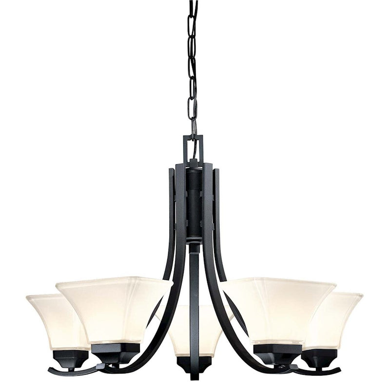 Minka Lavery Agilis 27in 5-Light Chandelier | Contemporary Black | Dining Room & Great Room | 27 x 27 x 20 in | Model 1815-66
