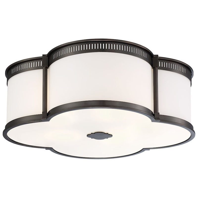 Minka Lavery LED Flush Mount 22in | Harvard Court Bronze and Etched White Glass | Bedroom & Hallway Ceiling Light | 22 x 22 x 8 in | Model 1824-281-L