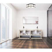 Minka Lavery LED Flush Mount 22in | Harvard Court Bronze and Etched White Glass | Bedroom & Hallway Ceiling Light | 22 x 22 x 8 in | Model 1824-281-L