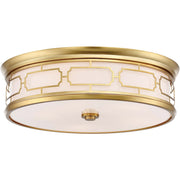 Minka Lavery 20in Flush Mount | Transitional Liberty Gold and Etched Opal Glass | Living Room & Dining Room Ceiling Light | Model 1826-249