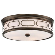 Minka Lavery 20in Flush Mount | Transitional Harvard Court Bronze and Etched Opal Glass | Living Room & Dining Room Ceiling Light | Model 1826-281