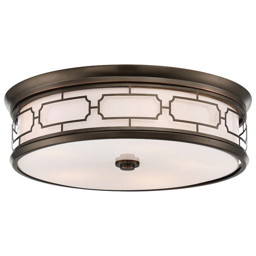 Minka Lavery 20in Flush Mount | Transitional Harvard Court Bronze and Etched Opal Glass | Living Room & Dining Room Ceiling Light | Model 1826-281