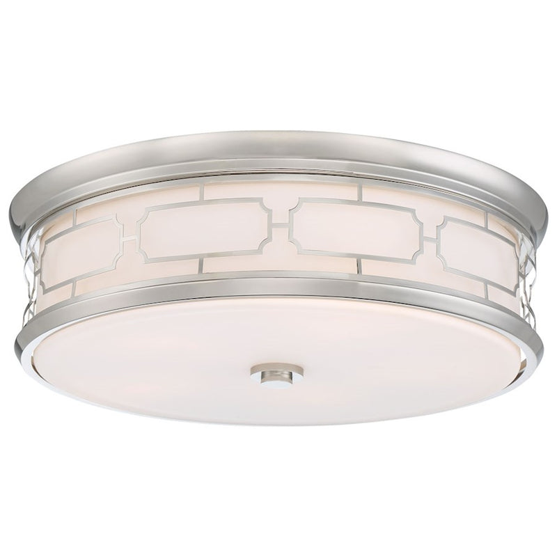 Minka Lavery LED 20in 1-Light Flush Mount | Transitional Polished Nickel | Hallway & Bedroom Ceiling Light | 20 x 20 x 6 in | Model 1826-613-L