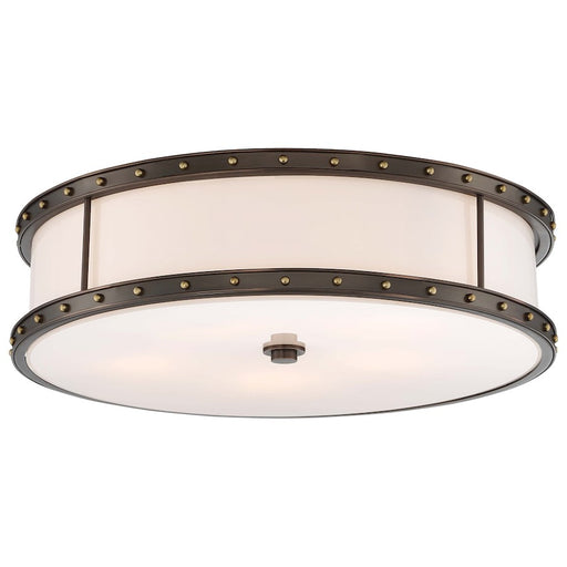Minka Lavery 20in Flush Mount | Transitional Harvard Court Bronze and Etched Opal Glass | Entryway & Hallway | 20 x 20 x 6 in | Model 1827-103