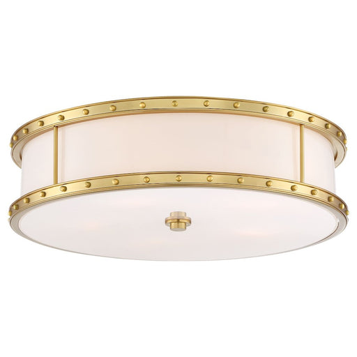 Minka Lavery LED 20.25in Flush Mount | Liberty Gold Finish | Bathroom & Covered Patio Ceiling Light | 20.25 x 20.25 x 6 in | Model 1827-249-L