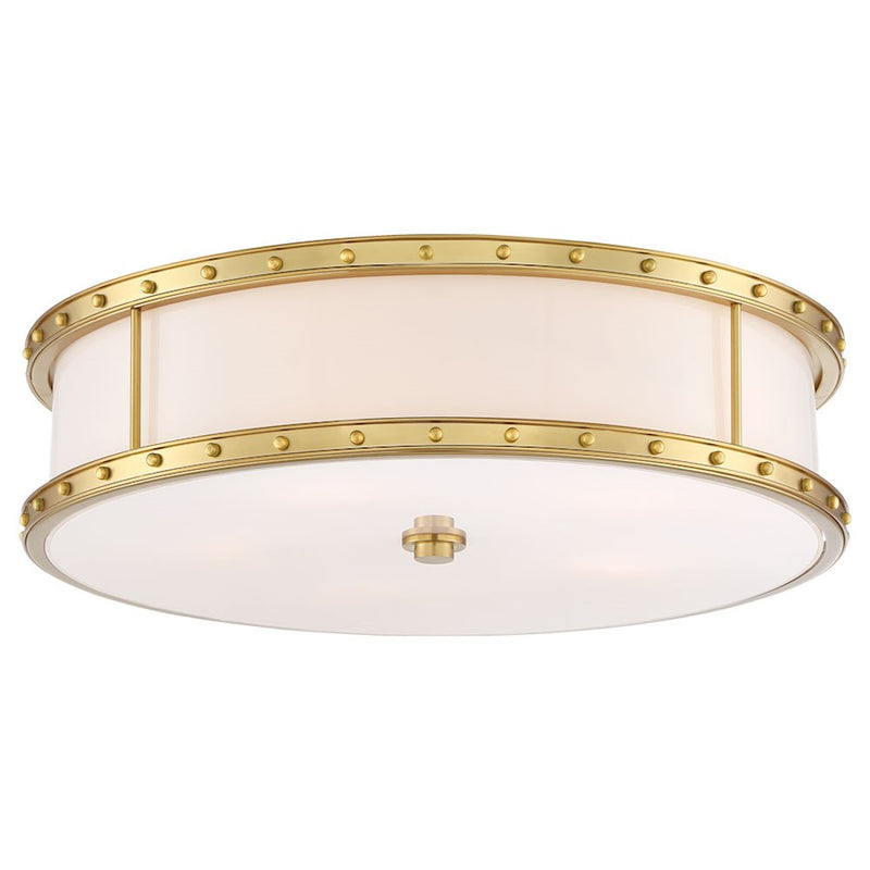 Minka Lavery LED 20.25in Flush Mount | Liberty Gold Finish | Bathroom & Covered Patio Ceiling Light | 20.25 x 20.25 x 6 in | Model 1827-249-L