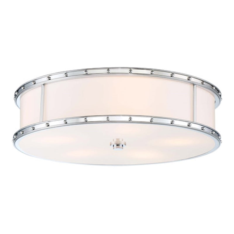 Minka Laver LED Flush Mount 20in 1-Light Flush Mount | Transitional Chrome and White Glass | Kitchen & Bathroom | 20 x 20 x 6 in | Model 1827-77-L
