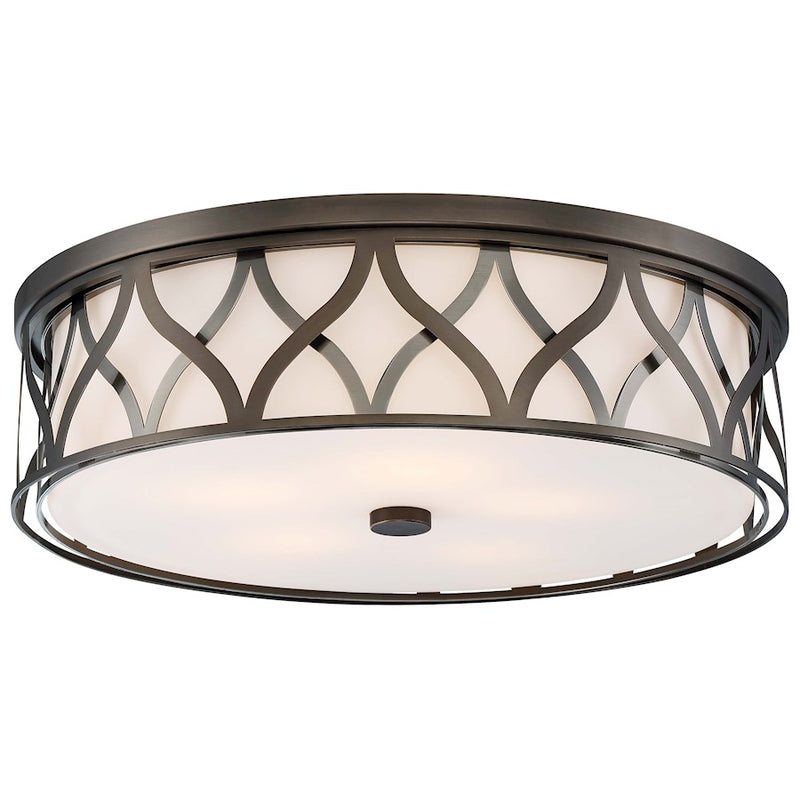 Minka Lavery 1840-102 20in Flush Mount | Transitional Harvard Court Bronze and Etched Opal Glass | Hallway & Bedroom Ceiling Light | Model 1840-102