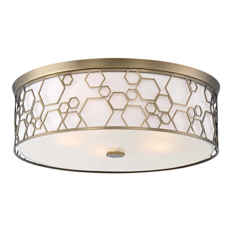 Minka Lavery Harvard Court 20in LED Flush Mount | Transitional Polished Satin Brass | Hallway & Bathroom Ceiling Light | Model 1845-108-L