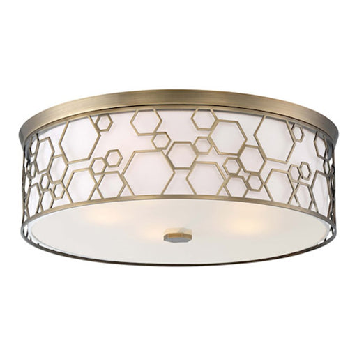 Minka Lavery Harvard Court 20in LED Flush Mount | Transitional Polished Satin Brass | Hallway & Bathroom Ceiling Light | Model 1845-108-L