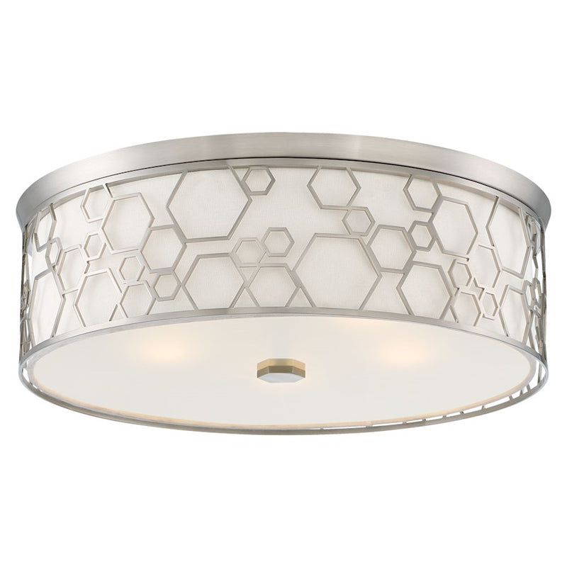 Minka Lavery Harvard Court 20in LED Flush Mount | Transitional Brushed Nickel | Hallway & Bathroom Ceiling Light | 20 x 20 x 7 in | Model 1845-84-L