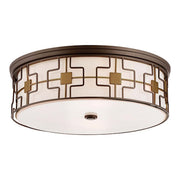 Minka Lavery 20in LED Flush Mount | Transitional Dark Brushed Bronze with Aged Brass | Bedroom & Hallway Ceiling Light | Model 1846-104-L